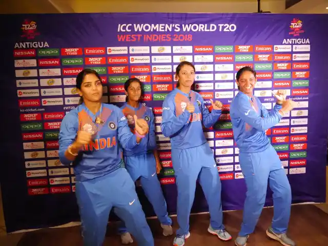The Indian squad in high spirits upon their arrival in Antigua for the WT20