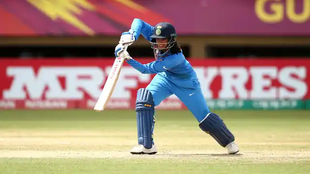 Smriti Mandhana in action at the 2018 Women’s World T20.
