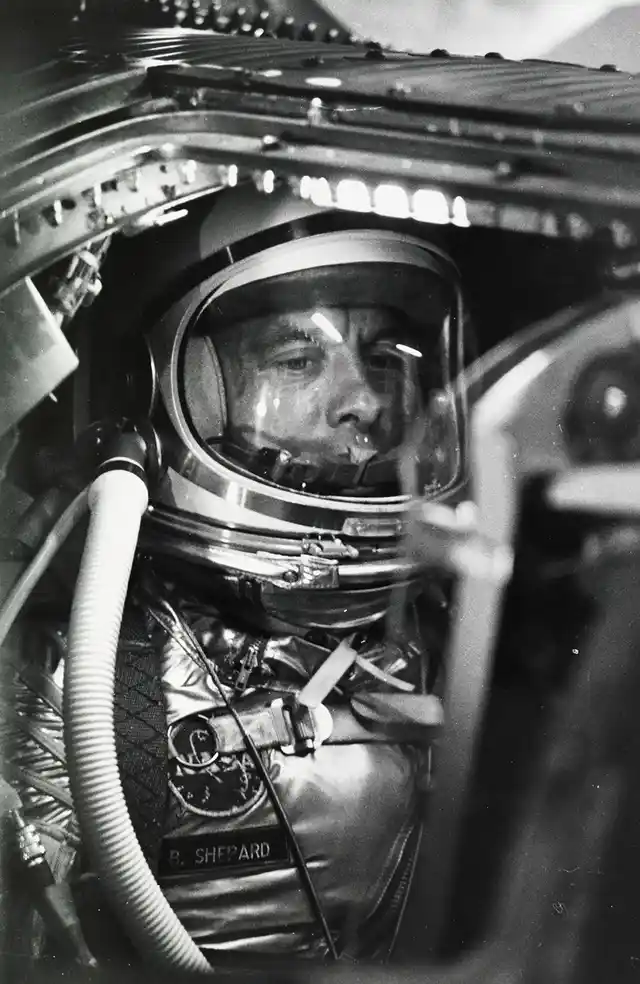 Alan Shepard waits to become the first American in space, Cape Canaveral, 1961.