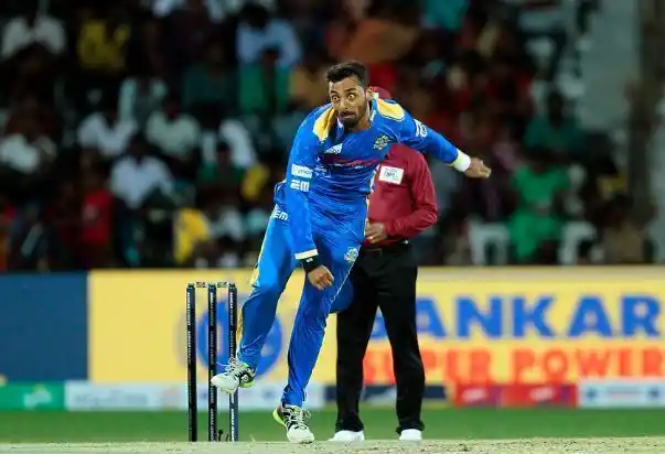 File picture of Varun Chakravarthy playing in the TNPL.