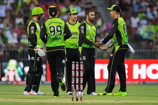 File photo of Fawad Ahmed celebrating a wicket during the 2017 Big Bash League.