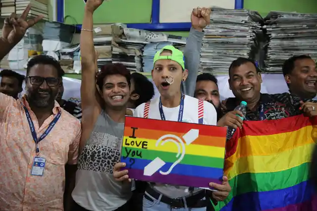 Members of the LGBTQ+ community celebrated the reading down of Section 377.