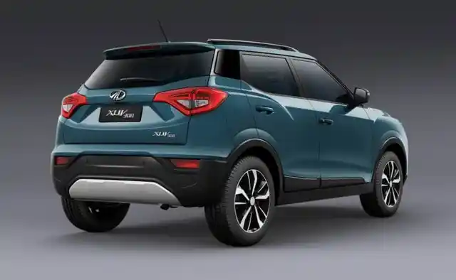 The rear of the XUV300 is quite different from the Ssangyong Tivoli on which it is based. 