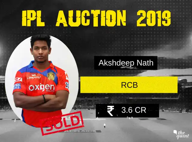 Akshdeep Nath: Rs 3.6 crore to Royal Challengers Bangalore (Base Price: Rs 20 lakh)