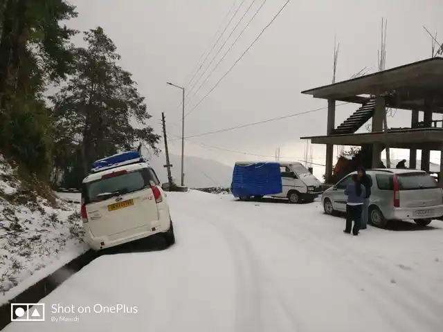 Sikkim tourist destinations received snow too. 