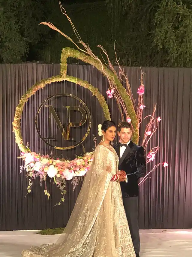 The newly weds at their Delhi wedding reception.