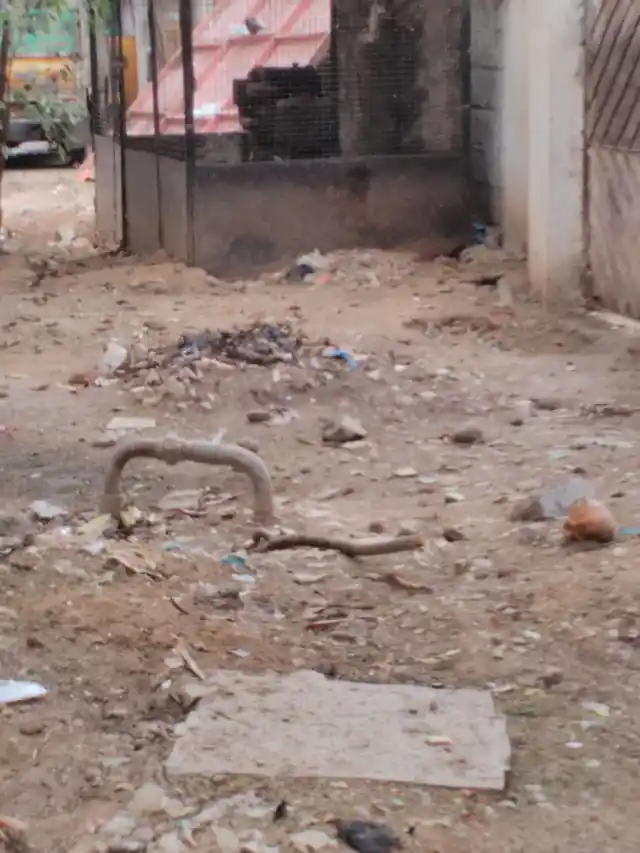 Dried borewell at the Happy Homes complex area. 