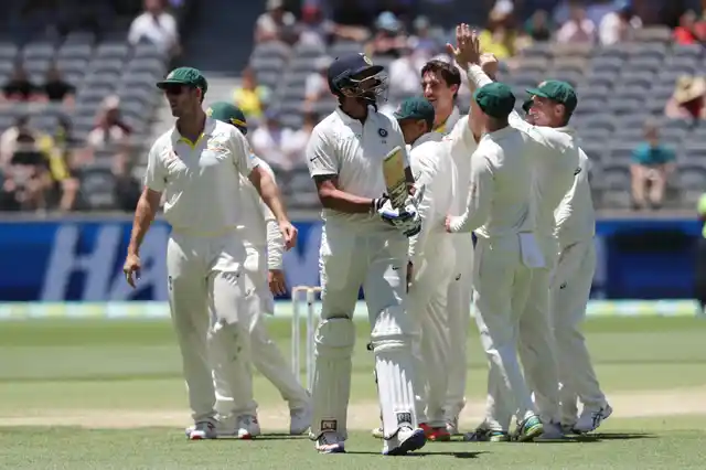 Ishant Sharma walks away after getting dismissed in the second innings of the second Test.