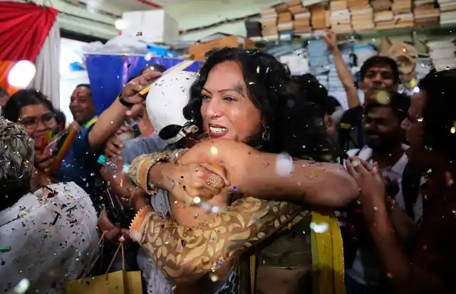 Members of the LGBTQ+ community celebrated the reading down of Section 377.