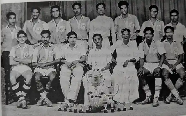 A photograph of the Tanjore United Sports club, where Sundararaj started his football career.