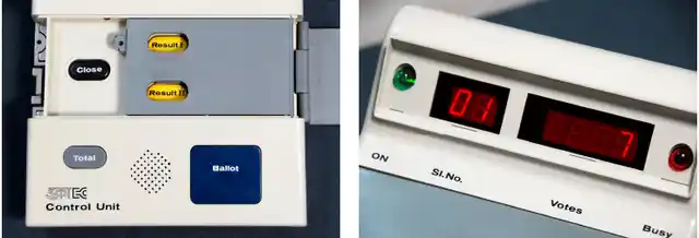 The display baord of an EVM that was replaced with a dishonest display board.