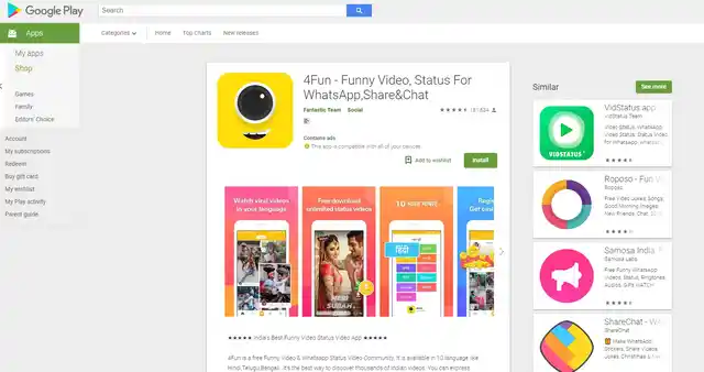 After sharing, you are asked to download this App from the Google Play Store.
