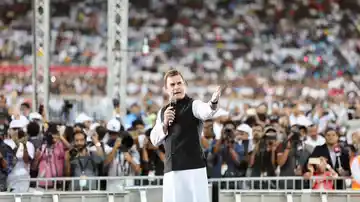 Congress President Rahul Gandhi in Dubai.