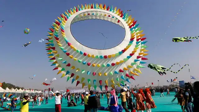A rainbow-themed ‘unidentified flying object’.