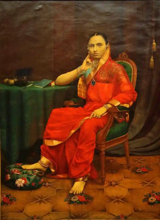 A portrait of Maharani Jamnabai of Baroda.