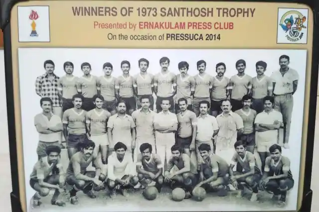 The Kerala team of the 1973 Santosh Trophy. 