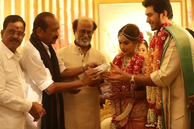 MDMK Chief Vaiko with the happy couple.