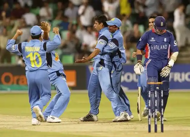England, pictured here during their defeat to India, paid the price for forfeiting their 2003 World Cup clash with Zimbabwe as they crashed out in the group stage.