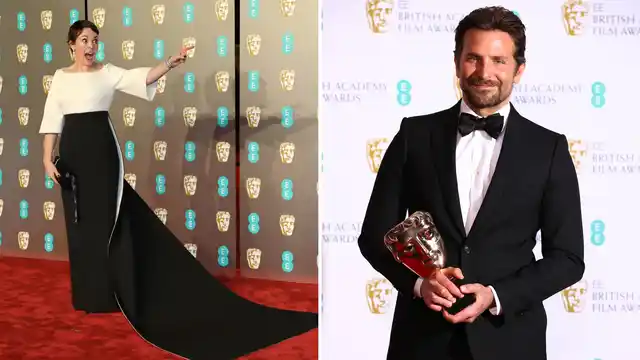 Olivia Colman and Bradley Cooper at the awards night. 