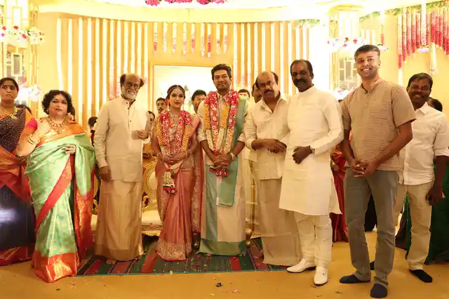 Noted Tamil poet Vairamuthu with the couple’s family.