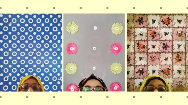 Notice the one in the middle? Those are actual plastic flowers on a taxi ceiling!