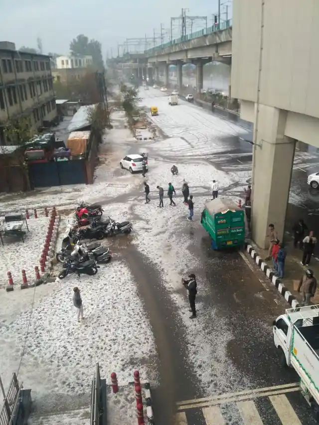 Sadik shared her hailstorm photo from Noida.
