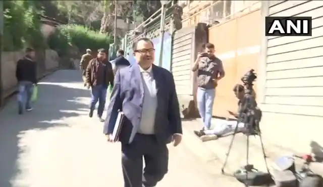 The former TMC MP at the CBI office in Shillong. 