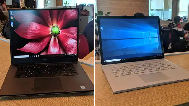 Dell XPS 15 gets smaller bezels compared to Surface Book 2. 