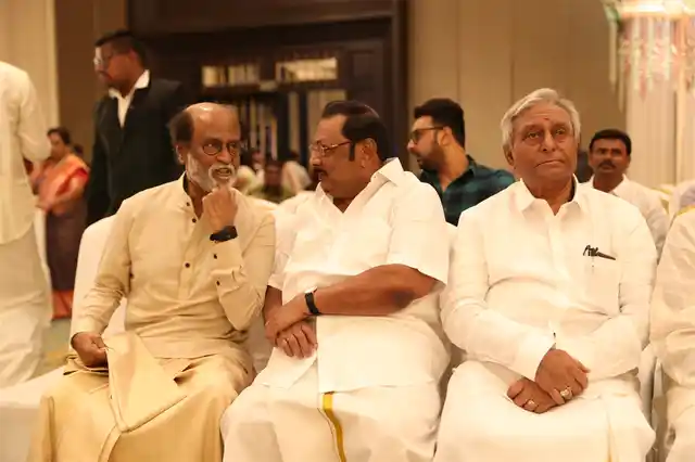 Late veteran leader Karunanidhi’s eldest son Alagiri with Rajinikanth.