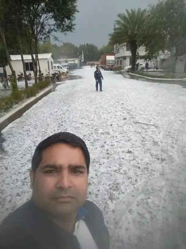 Lala takes a selfie at Noida Advant. 