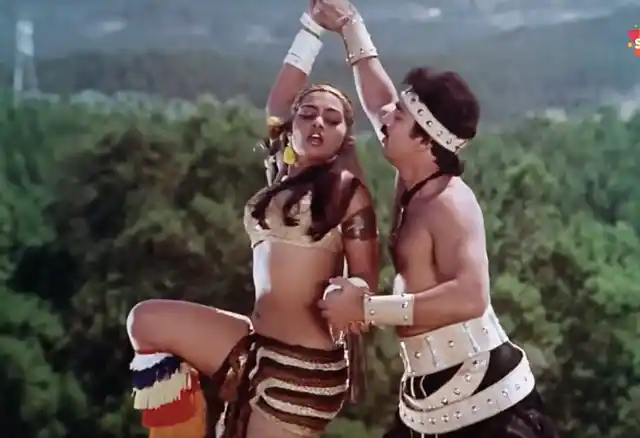 Silk Smitha in a song with Kamal Haasan.