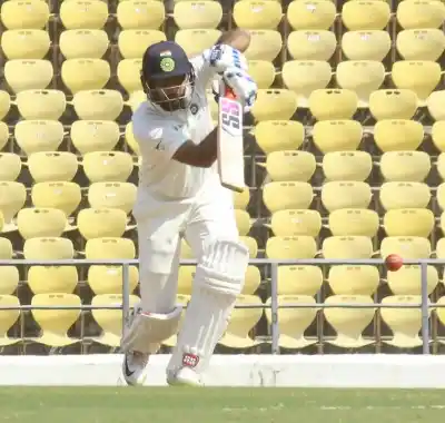 Nagpur: Rest of India (RoI) batsman Mayank Agarwal in action on the First Day of Irani Cup match between Rest of India and Vidarbha at Vidarbha Cricket Association Stadium, in Jamtha, Nagpur on Feb 12, 2019. (Photo: IANS)
