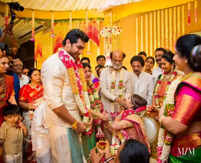 Soundarya is seen sharing an emotional moment with her father Rajinikanth, while a teary-eyed mother Latha looks on.