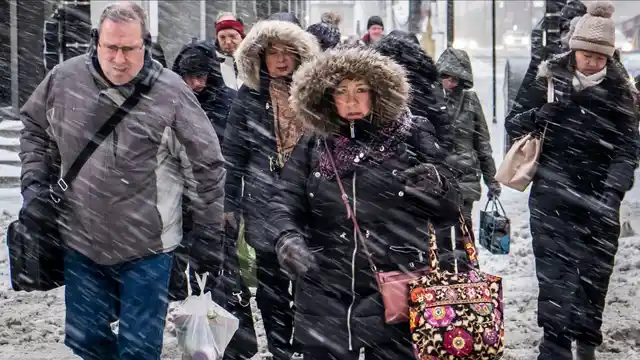 Morning commuters face a tough slog on Wacker Drive in Chicago, Monday, 28 January 2019.