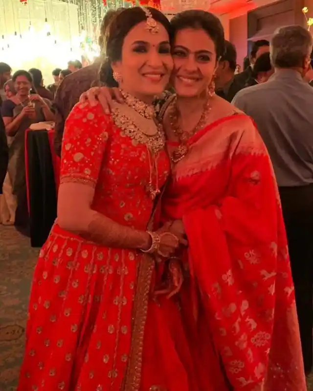 Bollywood actress Kajol was among the many celebrities who attended Soundarya Rajinikanth and Vishagan Vanangamudi’s wedding reception in Chennai on Monday.