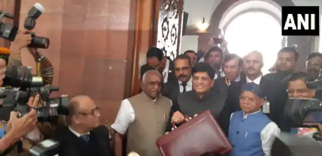 Piyush Goyal arrives at Parliament to present Modi government’s interim Budget.