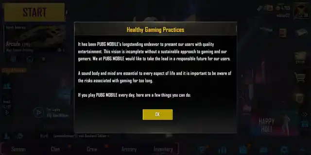 PUBG Mobile taking a sensible route in looking to help avid players.