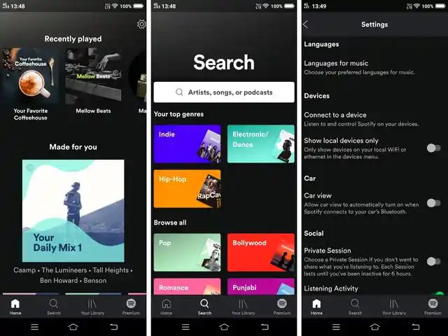 Spotify mobile app interface.