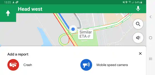 You can report a crash or spot the speed camera.