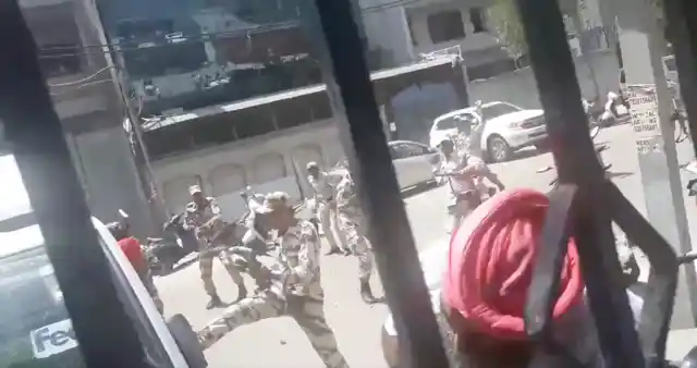 Jawans attack civilians.