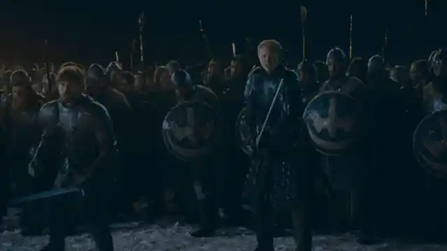 Jaime and Brienne prepare to fight in the Battle of Winterfell.