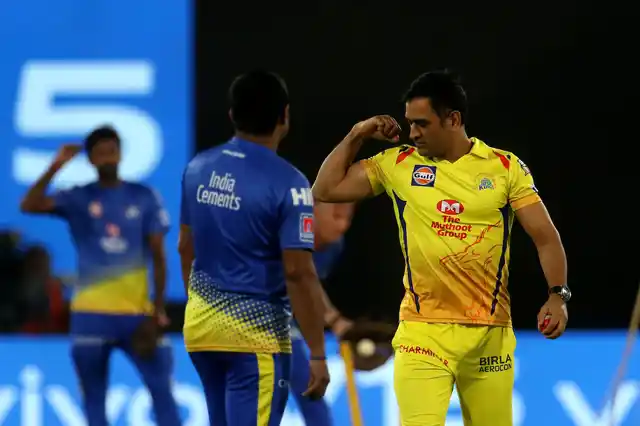 MS Dhoni captain of Chennai Super Kings before the start of the match 33 of the Vivo Indian Premier League Season 12