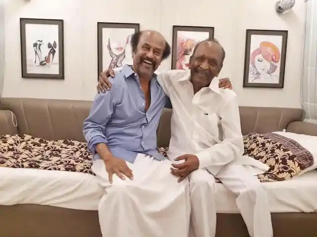 A recent photograph of Rajinikanth with J Mahendran.