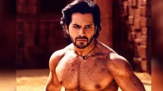 Varun Dhawan shows off his chiseled body in Kalank. 