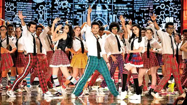 Tiger Shroff, Ananya Panday and Tara Sutaria in a still from <i>Yeh Jawani Hai Deewani</i>.