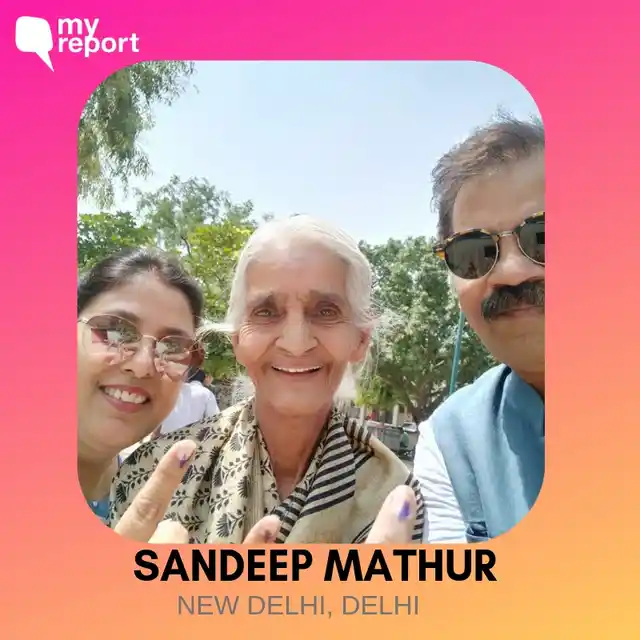 Sandeep Mathur shares a selfie with his family. 