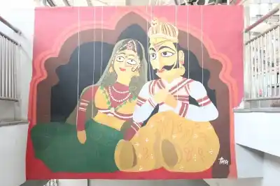 Traditional Indian puppet theatre in focus at Shiv Vihar metro station. (Photo Credit: DMRC)