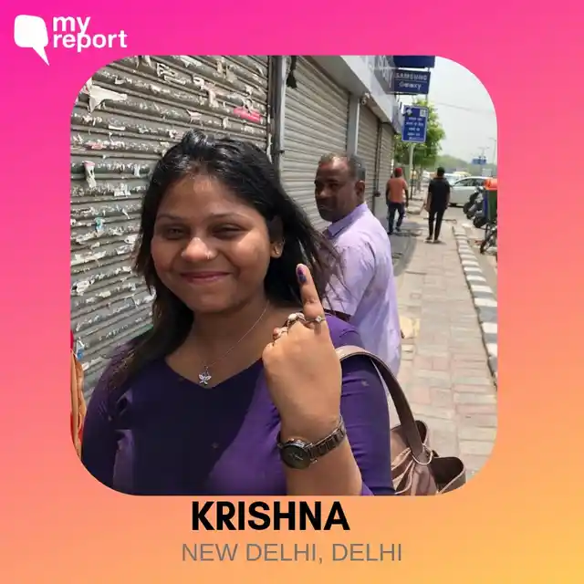 Krishna from New Delhi smiles for a photo.