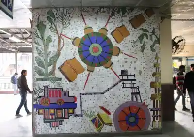 Witness the colours of development, education and technology at Karol Bagh metro station. (Photo Credit: DMRC)