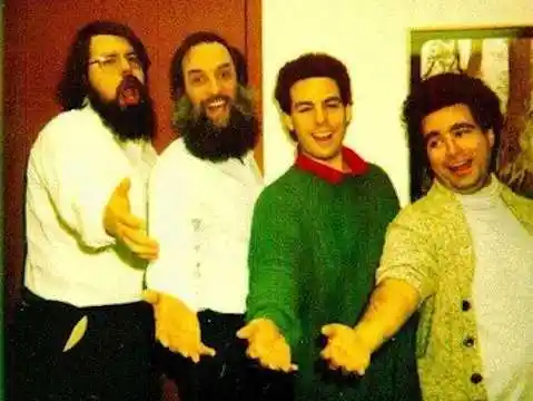 Nathaniel Borenstein (far right in yellow cardigan) sent the first functional email attachment in 1992.